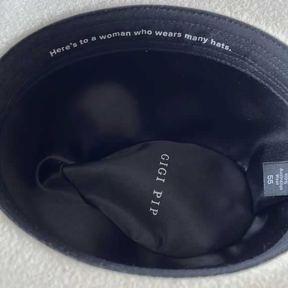 Cream/ivory Gigi Pip felt wide brim hat - Picture 9 of 12